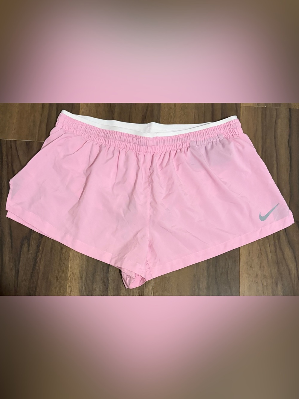 Nike Women's Pink Running Shorts with Reflective Swoosh